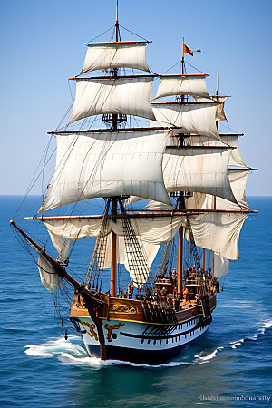 帆船航海海洋摄影图