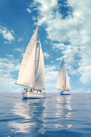 帆船企业文化大气摄影图