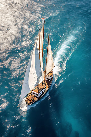 帆船企业文化航海摄影图