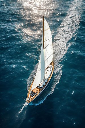 帆船海洋航行摄影图