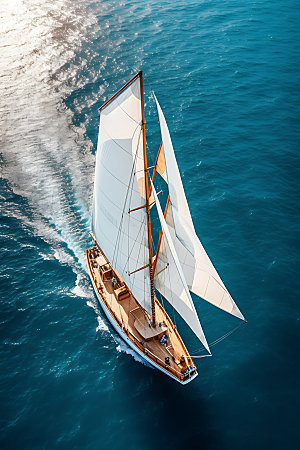 帆船海洋航海摄影图