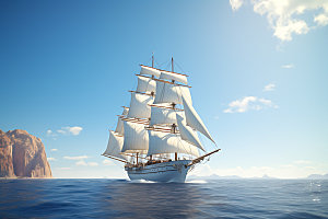 帆船航海企业精神航行摄影图