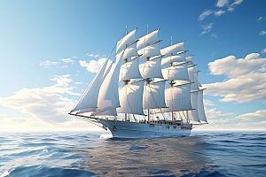 帆船航海企业文化航行摄影图