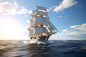 帆船航海企业精神奋斗摄影图