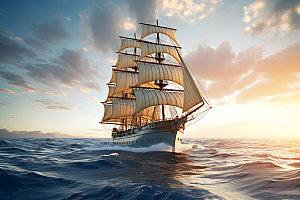 帆船航海机遇乘风破浪摄影图
