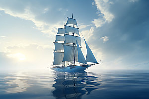 帆船航海努力奋斗摄影图