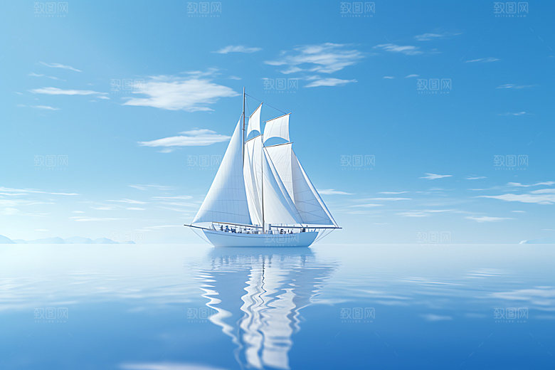 帆船航海挑战努力摄影图