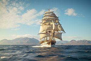 帆船航海努力机遇摄影图