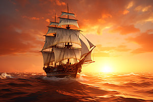 帆船航海努力企业精神摄影图