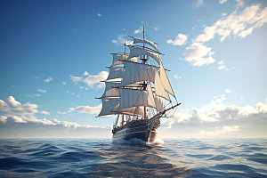 帆船航海挑战拼搏摄影图