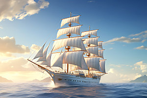 帆船航海航行奋斗摄影图