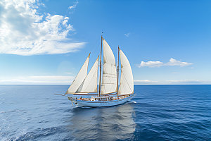 帆船航海拼搏乘风破浪摄影图