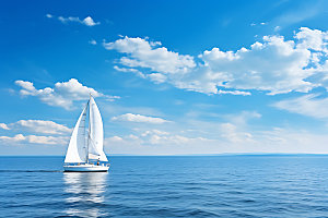帆船航海乘风破浪拼搏摄影图