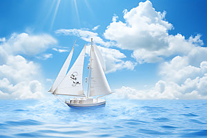 帆船航海航行企业精神摄影图