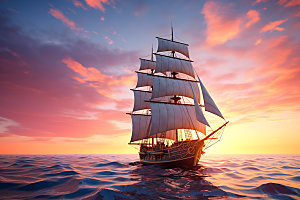 帆船航海机遇拼搏摄影图