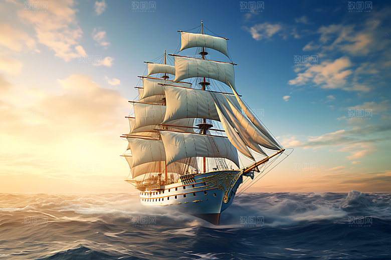 帆船航海挑战机遇摄影图