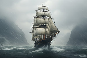 帆船航海企业文化机遇摄影图