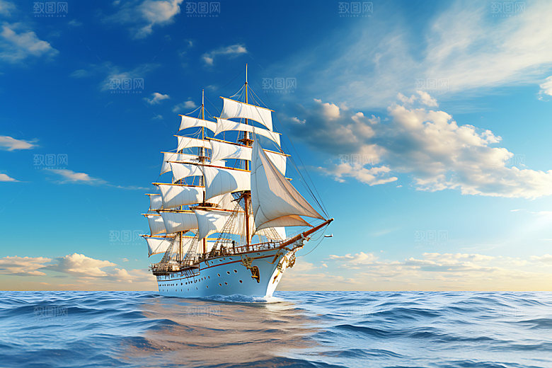 帆船航海不畏艰险企业文化摄影图