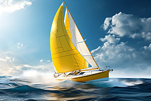 帆船航海航行拼搏摄影图