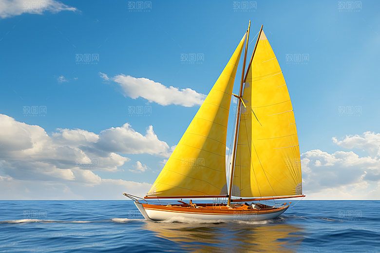 帆船航海挑战机遇摄影图