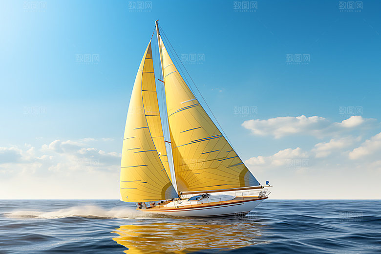 帆船航海航行努力摄影图