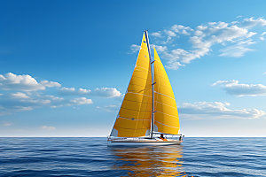 帆船航海拼搏挑战摄影图