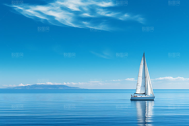 帆船航海奋斗挑战摄影图