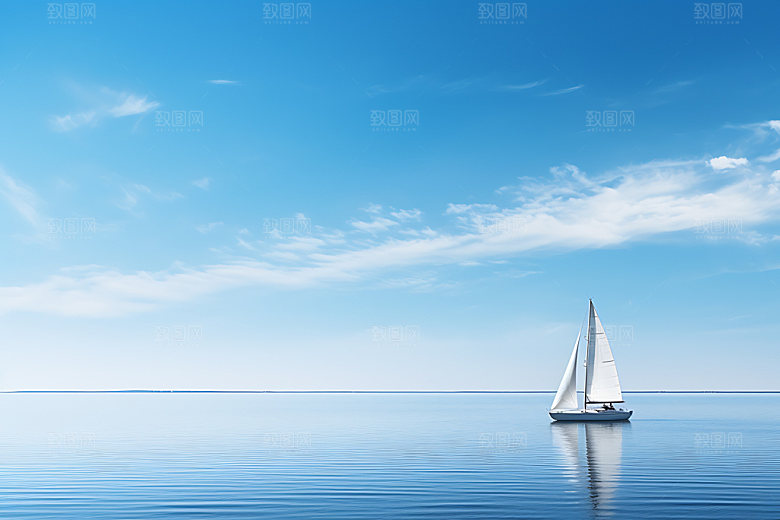 帆船航海奋斗努力摄影图