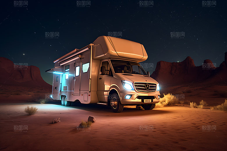 房车旅行旅游露营摄影图