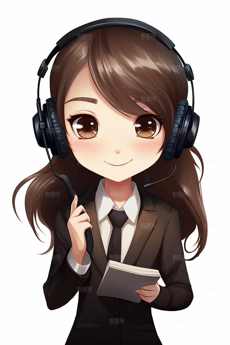 翻译官卡通人物插画