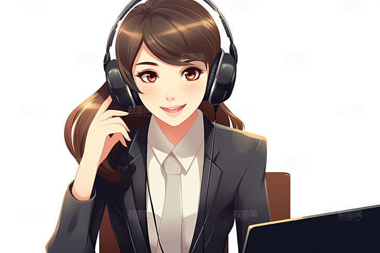翻译官新闻播报同声传译插画