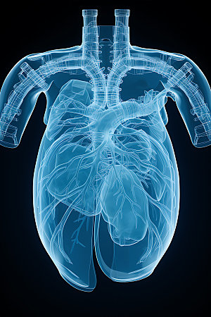 肺部构造元素医疗插图