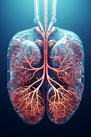 肺部构造内脏人体透视插图