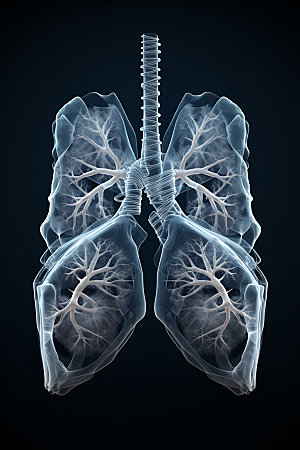 肺部构造人体透视医学插图