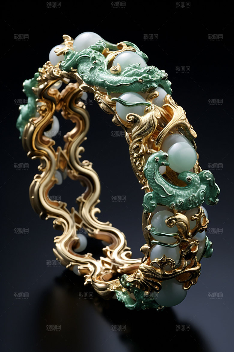 翡翠首饰立体奢侈品模型