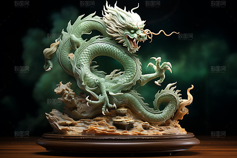 玉雕翡翠精美模型