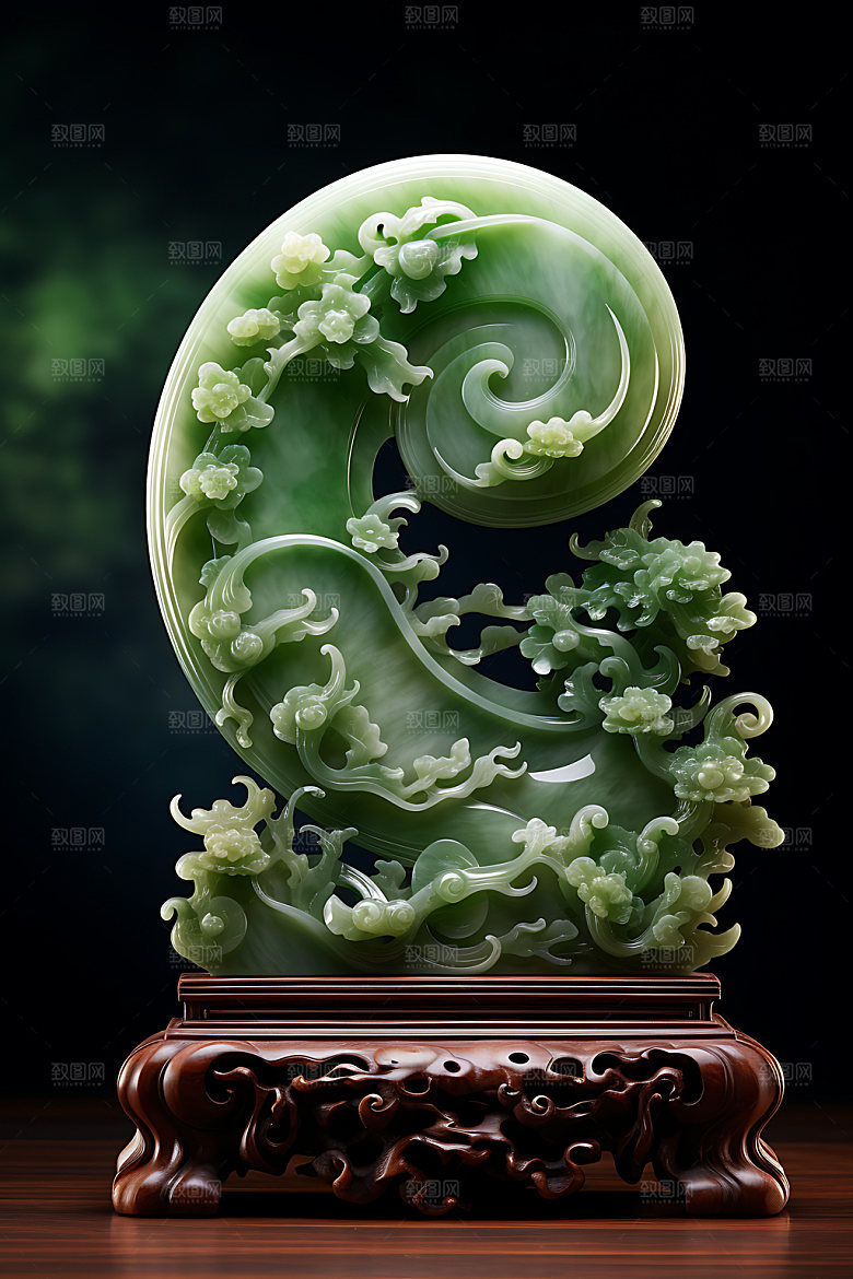 玉雕精美珍宝模型