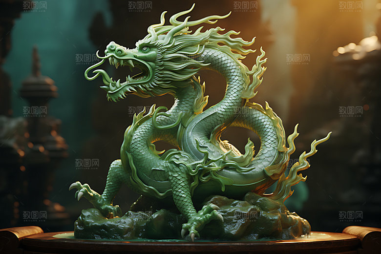 玉雕翡翠工艺品模型