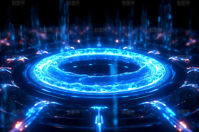 飞碟蓝色科技元素背景