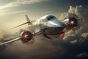 飞机航空交通工具摄影图