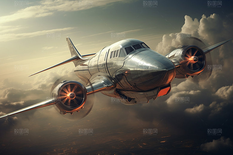 飞机航空交通工具摄影图