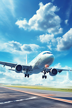 飞机航空交通工具摄影图