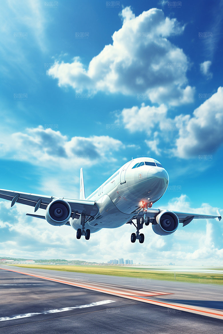 飞机航空交通工具摄影图