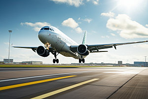 飞机航班交通工具摄影图