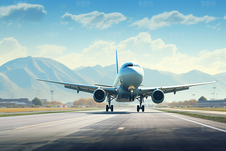 飞机客机航空摄影图