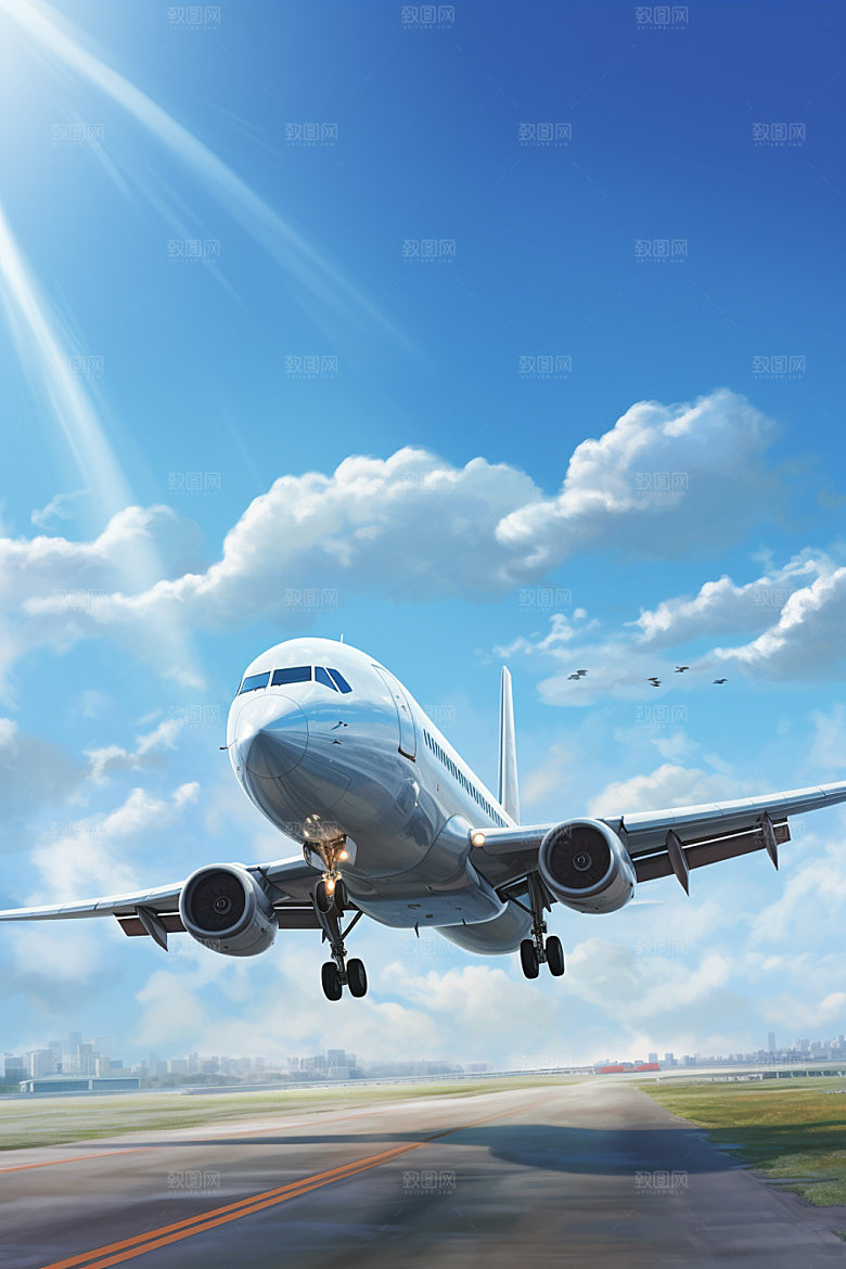 飞机航空民航摄影图