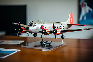 飞机模型飞行航空摄影图