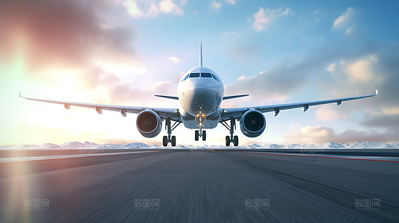 飞机起飞航空航旅摄影图