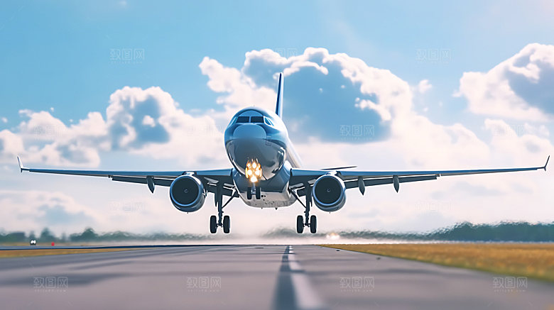 飞机起飞航空航旅摄影图