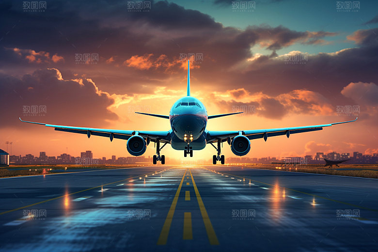 飞机起飞航空航天摄影图